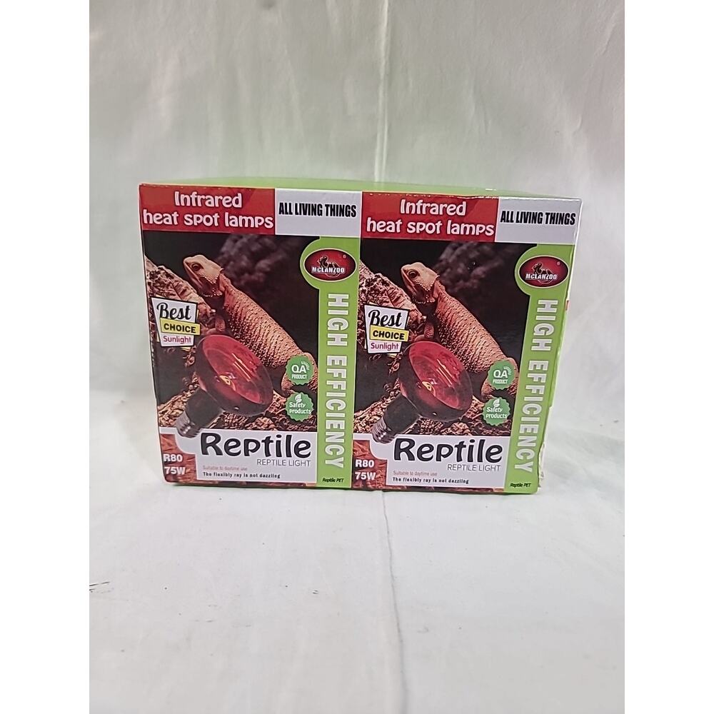 R80 75 W Infrared Heat Spot Reptile Pet Light X 2 Hight Efficiency-new